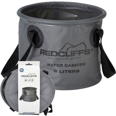Faltbarer Reiseeimer, runder Wasserbehälter, 8 l, grau, Redcliffs