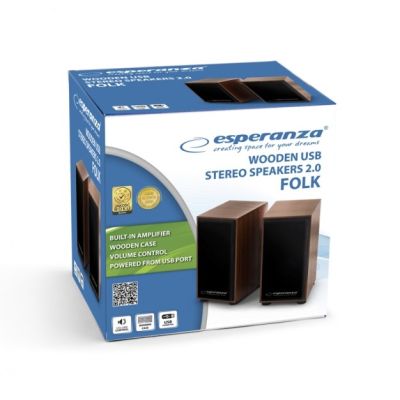 4. Esperanza Folk EP122 Lautsprecherset (2.0; braun)