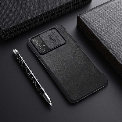 16. Nillkin Qin Lederholsterhülle für Samsung Galaxy A73 schwarz