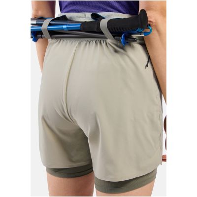Damen-2-in-1-Shorts Odlo X-ALP TRAIL 5 INCH, grau