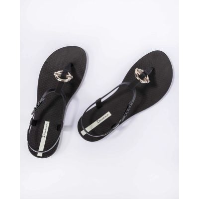 5. Ipanema Sandal Class Damen Flip-Flop Sandalen modisch Schwarz mit Gold