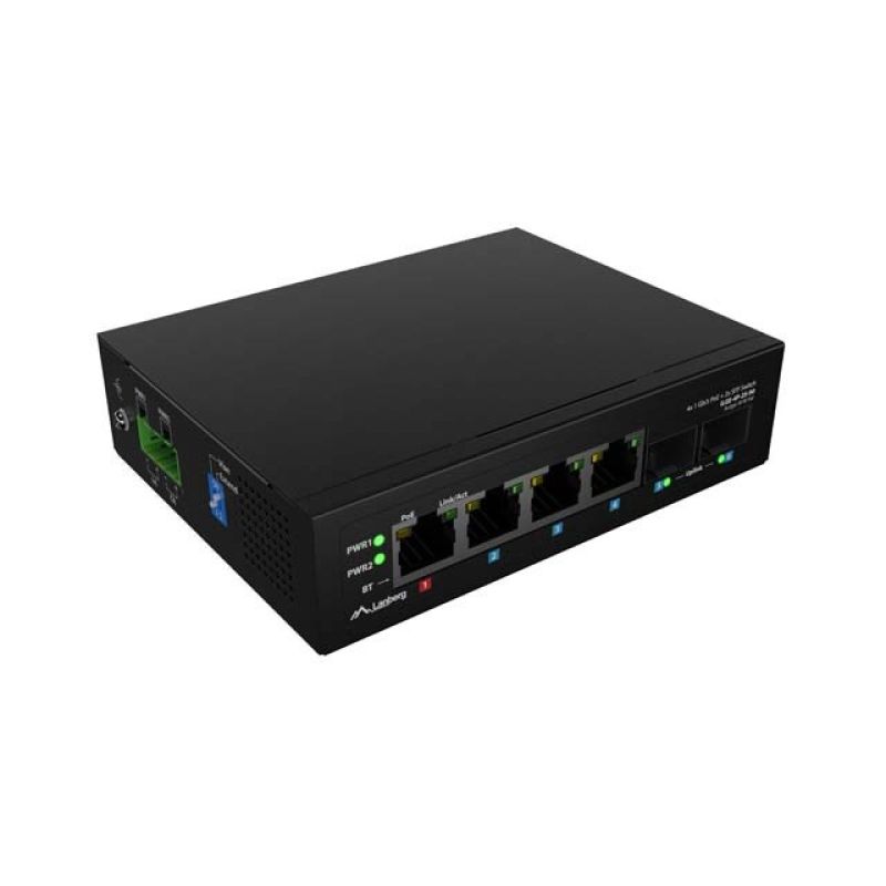 LANBERG ILGE-4P-2S-90 LIGHT INDUSTRIAL POE 1XBT 3XAT 2XSFP DIN GIGABIT ETHERNET Switch