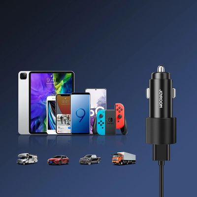 8. Joyroom Autoladegerät 2 x USB mit Hintergrundbeleuchtung 24W schwarz (JR-CL10)