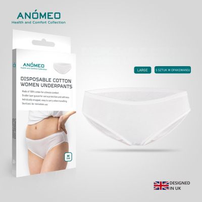6. DAMEN-EINWEGUNTERWÄSCHE ANOMEO (BAUMWOLLE) L – 6 STÜCK
