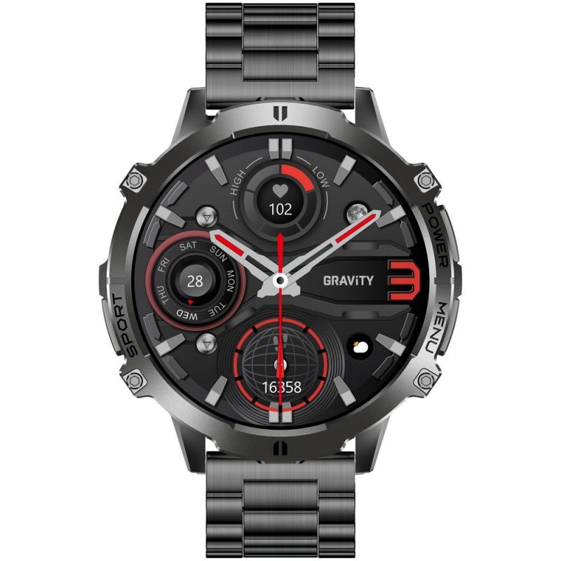 4. Smartwatch Gravity Schwarzes Armband + Armband GT42-1