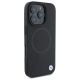 4. BMW Sign Leather Half Textured And Circle MagSafe-Hülle für iPhone 16 Pro Max – Schwarz