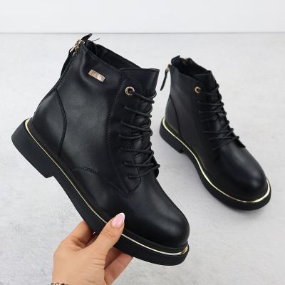 2. Schwarze Damen-Ankle-Boots aus Leder, Goe SS2N4101