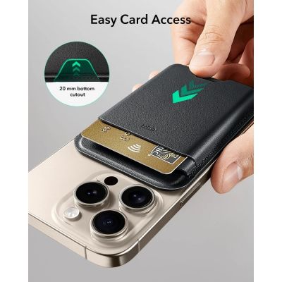 4. ESR Classic RFID Magnet-Geldbörse MagSafe für Handys – Schwarz
