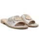 4. Goldfarbene Damen-Flip-Flops aus Leder, S.Barski KV61-6034