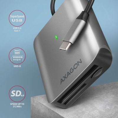 2. Axagon CRE-S3C Kartenleser USB 3.2 Gen 1 (3.1 Gen 1) Typ-C Grau