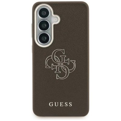 3. Guess Schutzhülle mit genarbtem, großem 4G-Metalllogo für Samsung Galaxy S26 – Braun