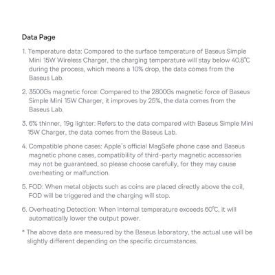 26. Baseus Simple Mini3 magnetisches Ladegerät MagSafe Qi 15W lila