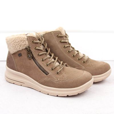 2. Beige Damen-Lederboots, wasserdicht – Rieker L7701-24