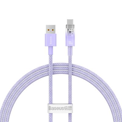 Baseus Explorer 100W USB-A-auf-USB-C-Kabel mit intelligentem Temperatursensor, 1 m – Lila