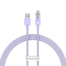 Baseus Explorer 100W USB-A-auf-USB-C-Kabel mit intelligentem Temperatursensor, 1 m – Lila