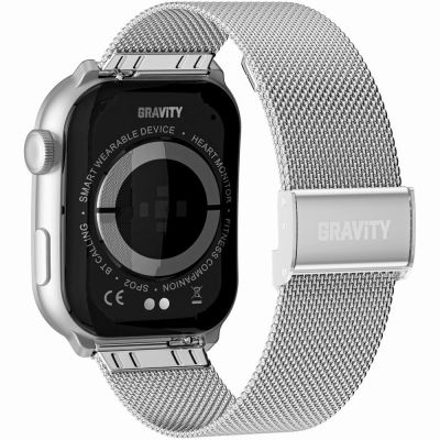 8. GRAVITY GT28-10 Damen-Smartwatch-Armband + Armband Weiß Silber