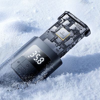 10. Baseus PrimeTrip VA1 75W 2-in-1 Reifenkompressor mit Taschenlampe und 6000mAh Powerbank – Schwarz