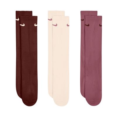 Nike Everyday Cushioned Crew Socken, 3 Paar, braun, beige, rosa, SX7664 915