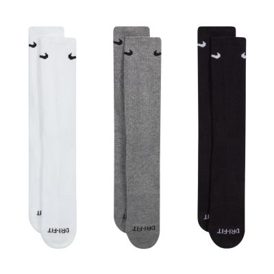 Nike Everyday Plus Cushioned Socken 3 Paar Weiß, Grau, Schwarz SX6888 964