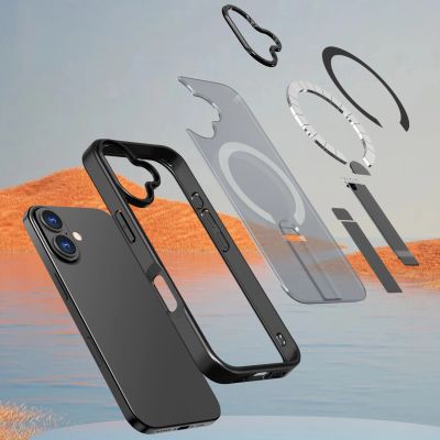 7. Hybrid Armor X Hülle für iPhone 17 mit MagSafe-kompatiblem Ständer - Schwarz