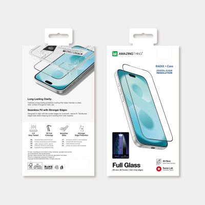 4. AmazingThing Radix +Care Vollglas-Schutzglas für iPhone 18 Pro Max mit Montagehalterung