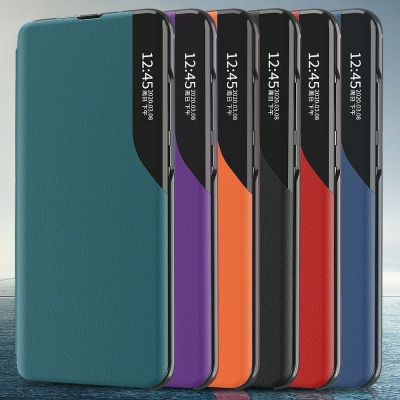 3. Eco Leather View Case booktype case schutzhülle aufklappbare hülle Samsung Galaxy A72 4G grün