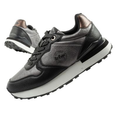 Lee Cooper Sportschuhe Sneakers Damen modisch bequem strapazierfähig grau schwarz