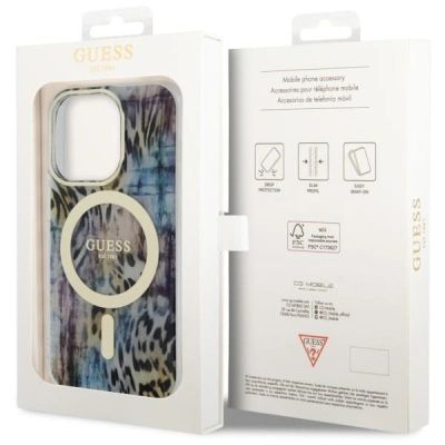 8. Guess GUHMP14XHLEOPWB iPhone 14 Pro Max 6.7" Blau/Blau Hardcase Leopard MagSafe