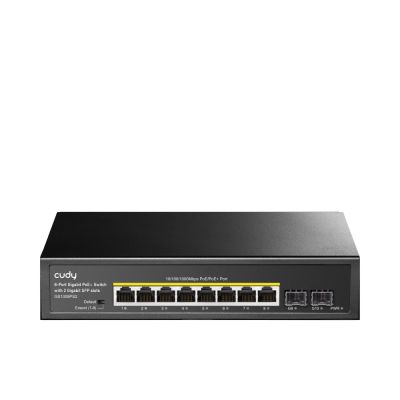 5. Cudy GS1008PS2 Netzwerkkarte, unmanaged Gigabit Ethernet (10/100/1000) mit PoE-Unterstützung, Schwarz