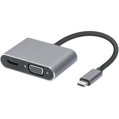 2. 4-in-1-USB-Typ-C-Hub: USB 3.0 + PD 100W + HDMI 4K 30Hz + VGA FullHD