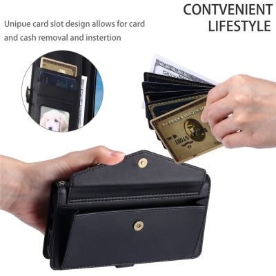 9. Samsung Galaxy A56 5G Leder-Wallet-Case mit Standfunktion und Tragegurten – Schwarz