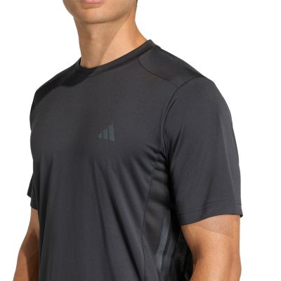 4. adidas Tech Essentials Workout T-Shirt für Herren mit 3 Streifen, schwarz, KQ7485