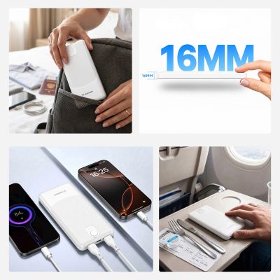 12. Powerbank Wozinsky Wpower WPBBK-3 10000 mAh 10W 2x USB-A 2A - weiß