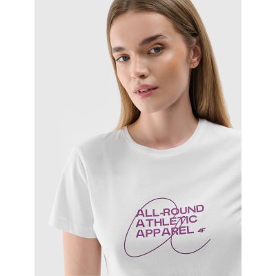 3. Damen Slim T-Shirt mit Aufdruck 4F 4FRSS24TTSHF2499-10S