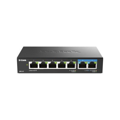 7. D-Link DMS-107/E Netzwerk-Switch, unmanaged Gigabit Ethernet (10/100/1000), Schwarz
