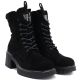 4. Schwarze Damen-Ankle-Boots aus Leder mit Blockabsatz und Plateau, Vinceza 67009