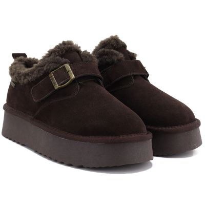 8. Kurze, warme Damen-Lederstiefeletten in Braun Big Star UU274319