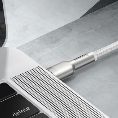 8. Baseus Cafule Metall-Netzteil 100W USB-C – USB-C-Kabel 2 m – Weiß