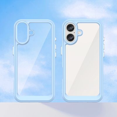 8. Outer Space Case mit Gelrahmen für iPhone 16 Plus – blau