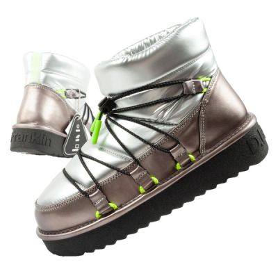 D.Franklin Damen Schneestiefel Winter Modische Isolierte Stiefeletten Silber