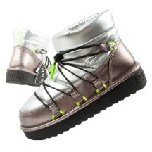 D.Franklin Damen Schneestiefel Winter Modische Isolierte Stiefeletten Silber