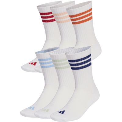 5. Adidas 3-Streifen Essentials Gepolsterte Crew-Socken 6er-Pack Weiß KE5493