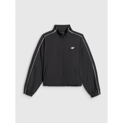 7. Lockerer Sport-Sweatshirt für Mädchen ohne Kapuze 4F 4FJRSS26TSWSF3057-20S