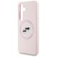 6. Karl Lagerfeld Silikon Double Heads And Circle MagSafe Samsung Galaxy S25 Hülle rosa