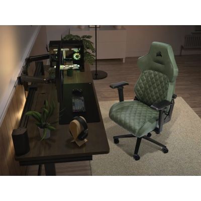 8. Corsair TC500 LUXE Gaming-Stuhl mit gepolsterter Sitzfläche, Grün
