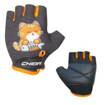 CHIBA COOL KIDS Kinderhandschuhe, schwarze Katze, Größe S