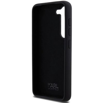 7. Karl Lagerfeld Silikon Ikonik Metal Pin Hülle für Samsung Galaxy S23+ – Schwarz