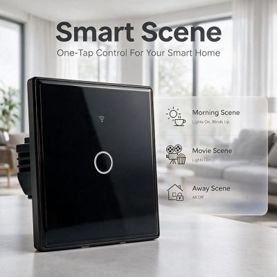 5. QOLTEC LICHT-EIN/AUS-SCHALTER | 1-KANAL-BERÜHRUNG | WLAN | TIMER | TUYA | SCHWARZ