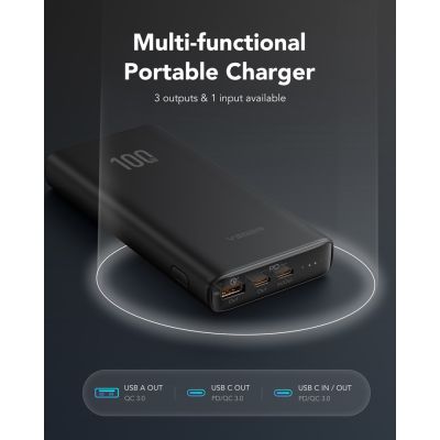 3. VEGER T100 Powerbank Lithium-Ionen (Li-Ion) 20000 mAh Schwarz