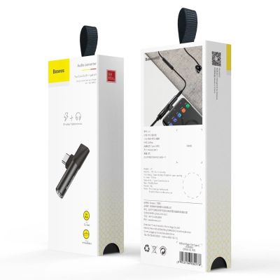 13. Baseus Audio Converter L41 Adapter von USB-C auf USB-C-Anschluss + 3,5-mm-Kopfhöreranschluss schwarz (CATL41-01)